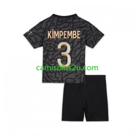 Camisolas de futebol Paris Saint-Germain Kimpembe 3 Criança Equipamento 3ª 2023/24 Manga Curta